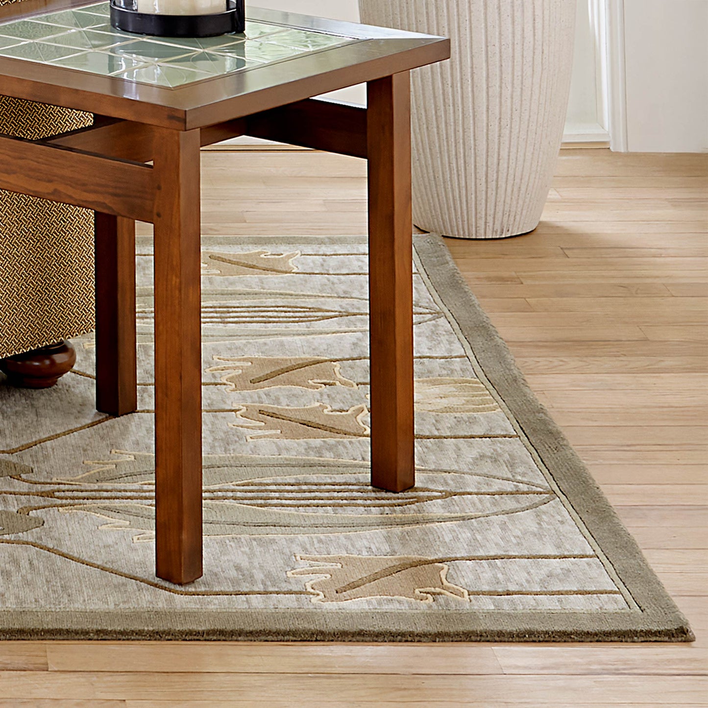 Rennie Tulip Rug - Sage - Stickley Furniture | Mattress