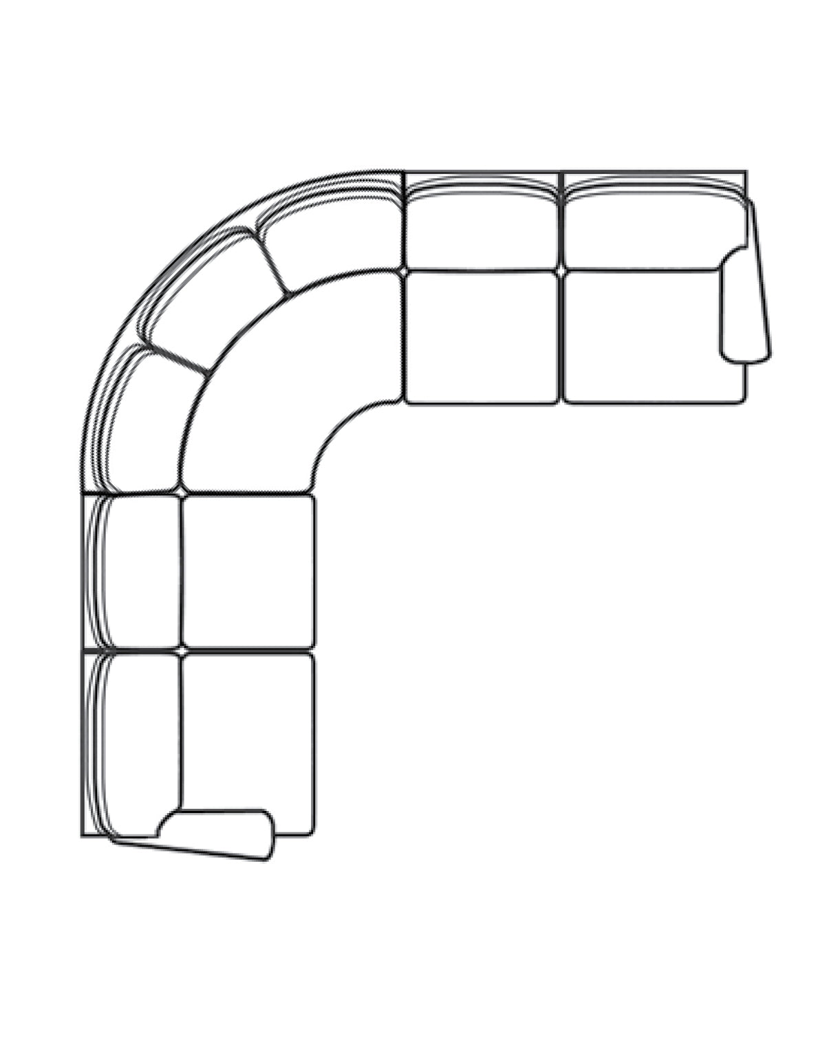 Line art of an L-Shape sectional
