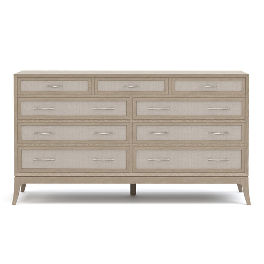 Maidstone Nine-Drawer Dresser with Woven Jute in 201 Sandbank finish