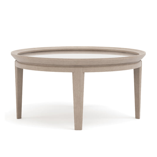 Maidstone 36-inch Round Cocktail Table, Woven Jute - Stickley Furniture | Mattress