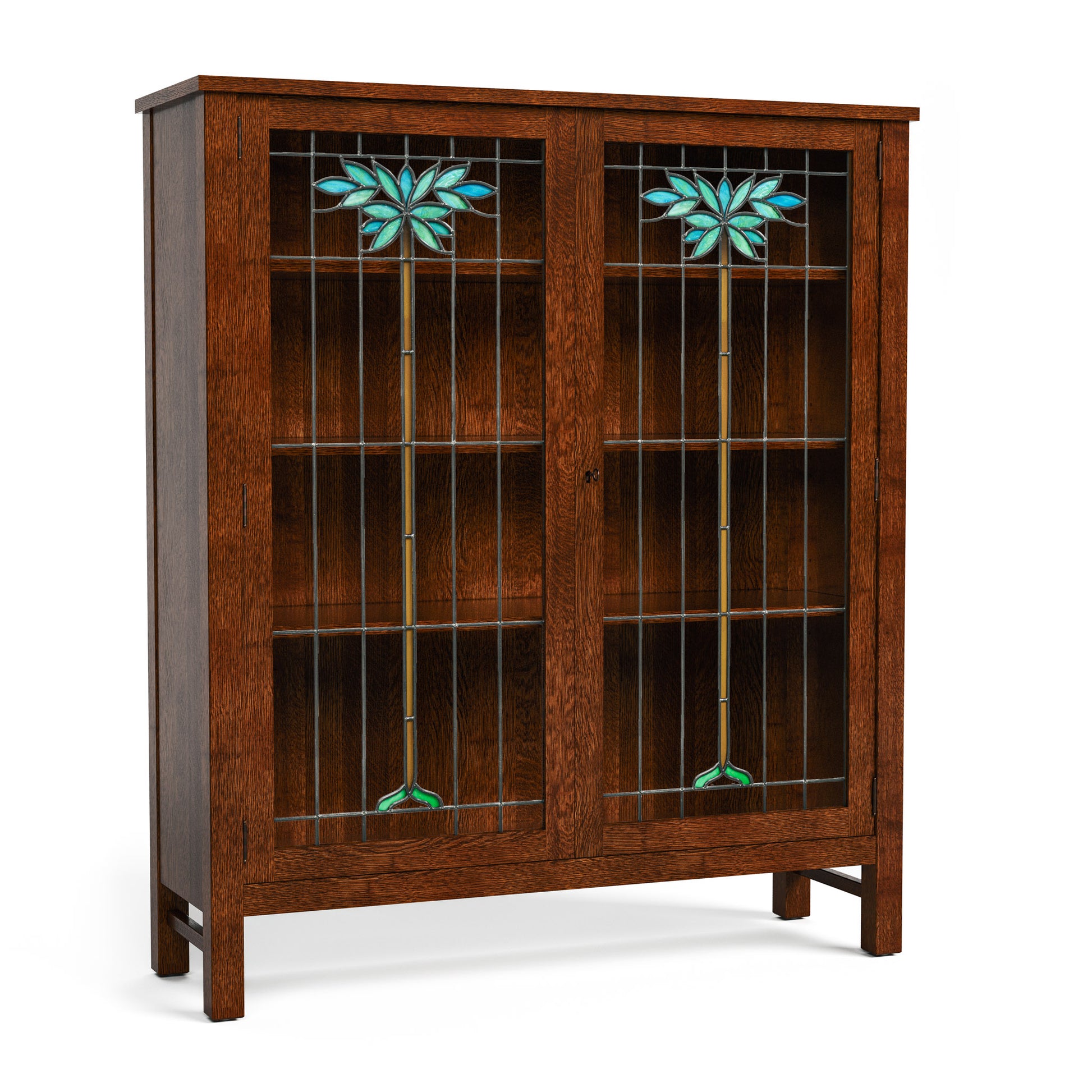 125th Anniversary LaSalle Stained Glass Bookcase - Stickley Furniture | Mattress