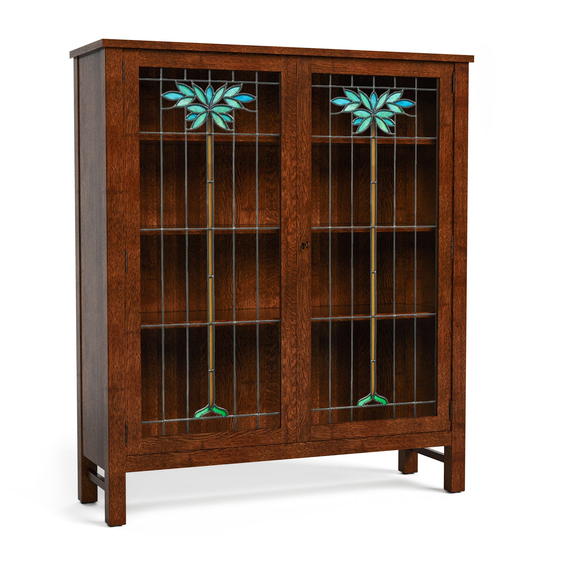 125th Anniversary LaSalle Stained Glass Bookcase - Stickley Furniture | Mattress