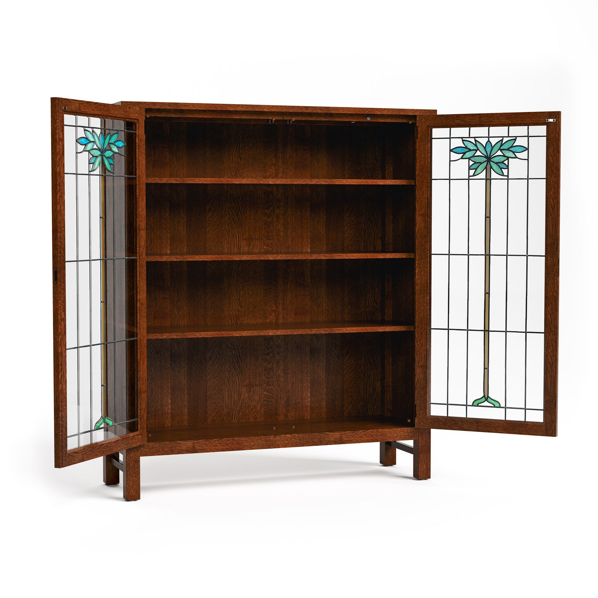 125th Anniversary LaSalle Stained Glass Bookcase - Stickley Furniture | Mattress