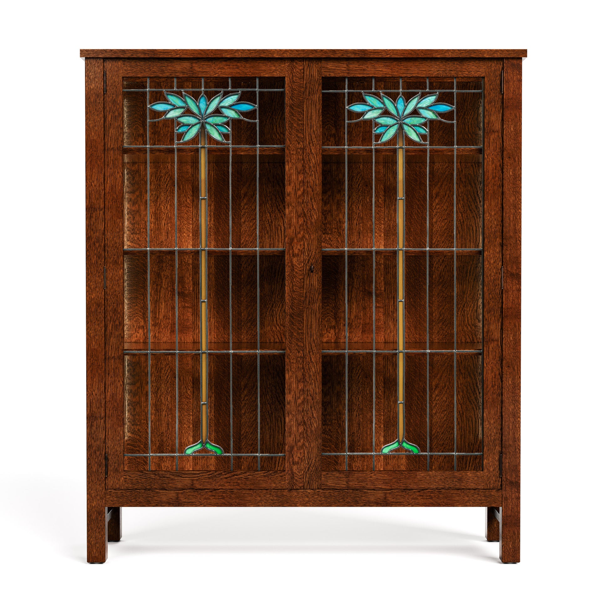 125th Anniversary LaSalle Stained Glass Bookcase - Stickley Furniture | Mattress