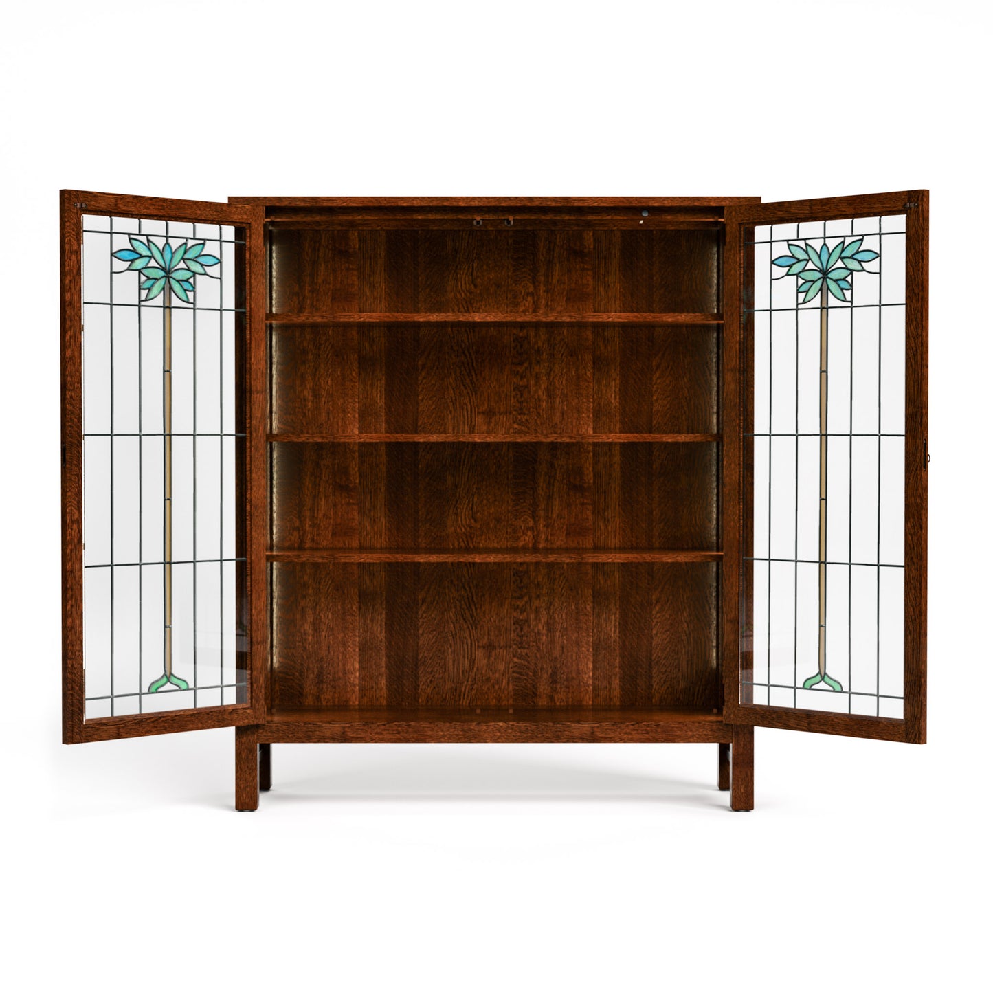 125th Anniversary LaSalle Stained Glass Bookcase - Stickley Furniture | Mattress