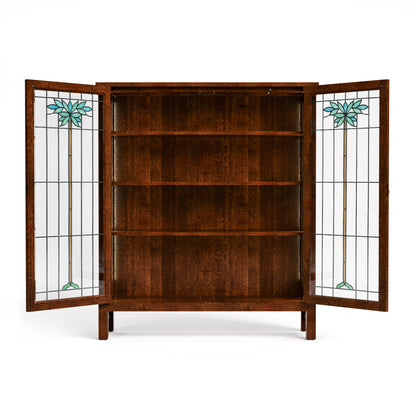 125th Anniversary LaSalle Stained Glass Bookcase - Stickley Furniture | Mattress