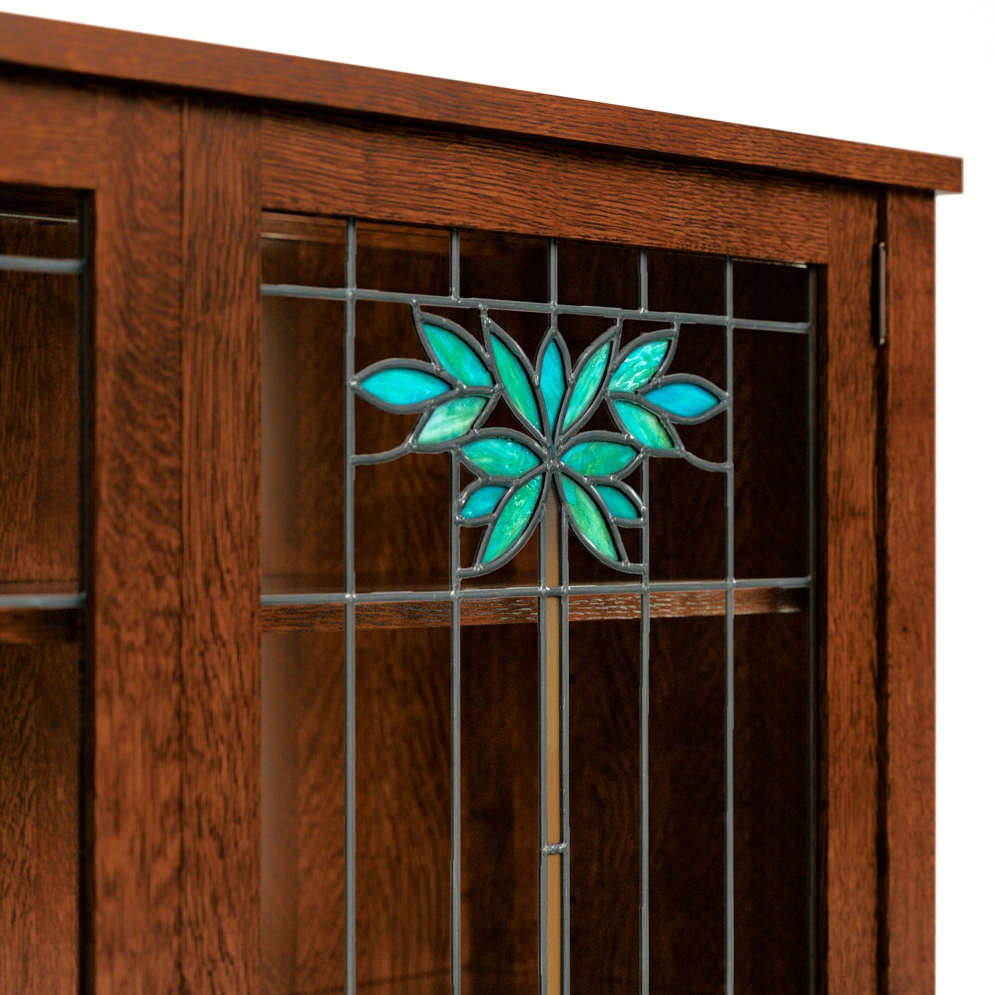 125th Anniversary LaSalle Stained Glass Bookcase - Stickley Furniture | Mattress