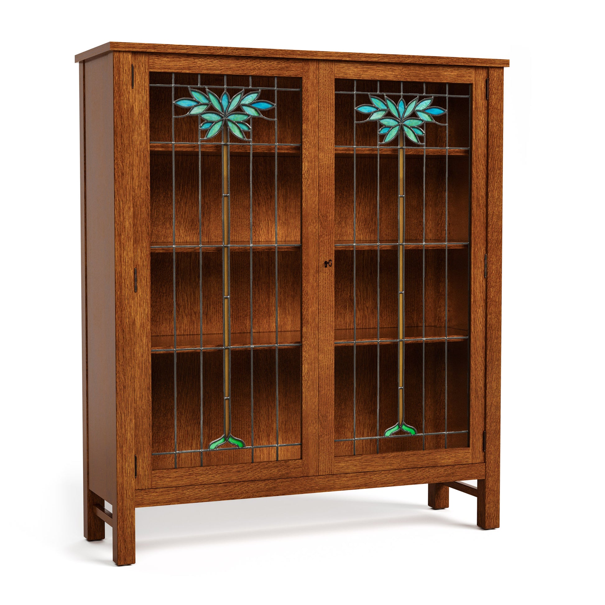 125th Anniversary LaSalle Stained Glass Bookcase - Stickley Furniture | Mattress