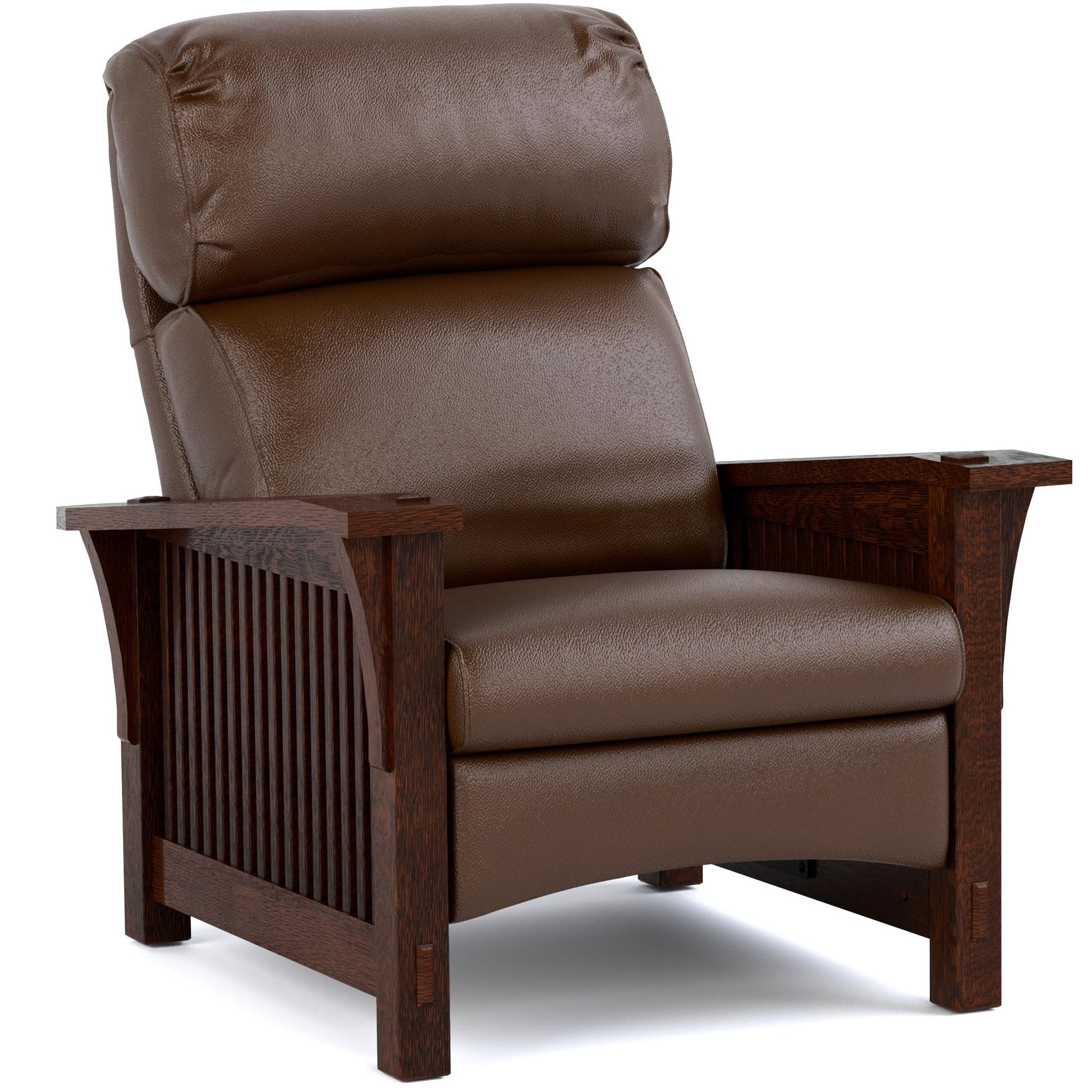 Bustle Back Spindle Morris Recliner Colman Saddle Leather 031 - Centennial Finish