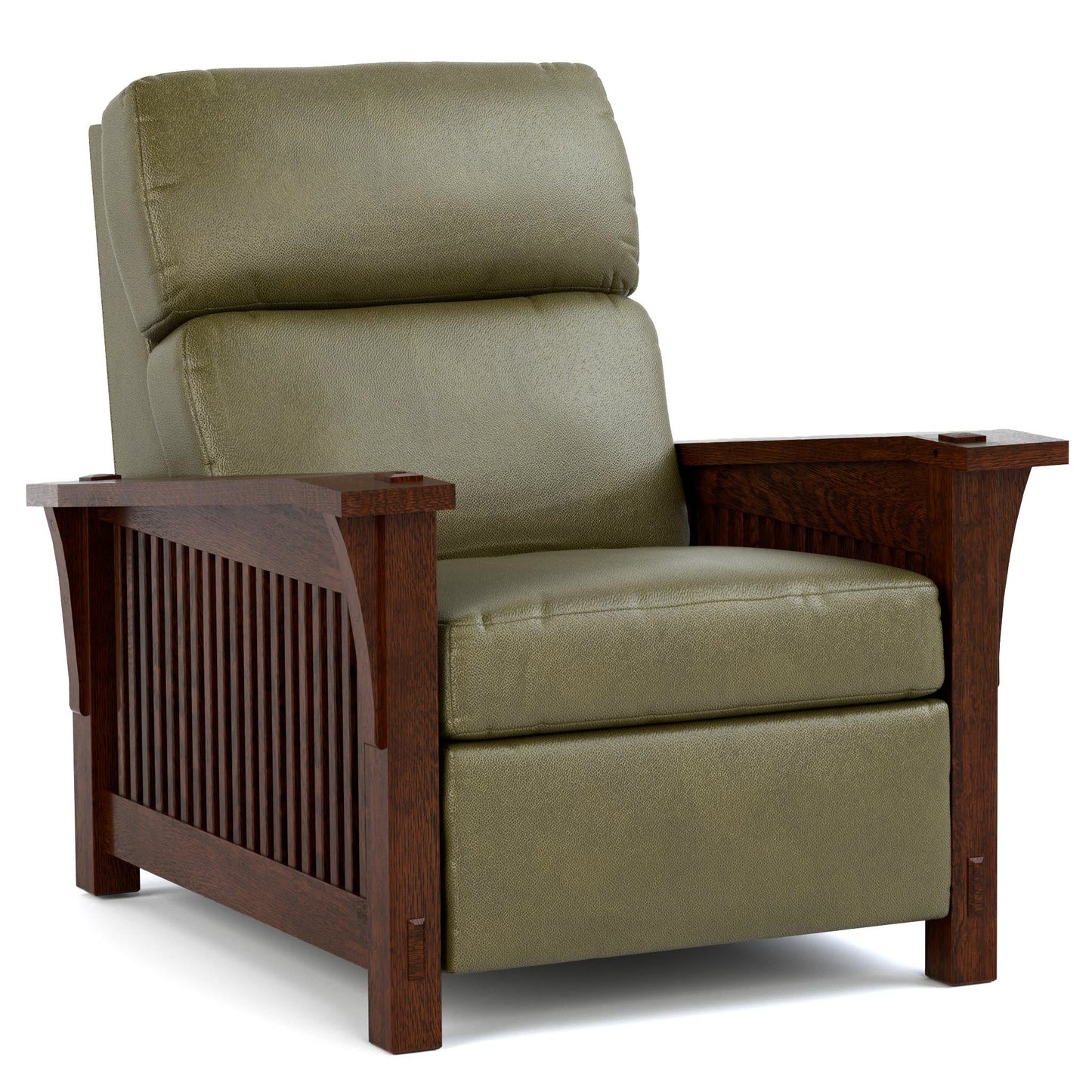 Spindle Morris Power Wall Recliner Colman Olive Leather 031 - Centennial Finish
