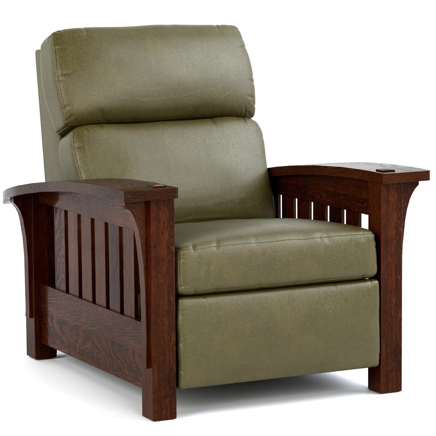 Bow Arm Morris Power Wall Recliner Colman Olive Leather 031 - Centennial Finish