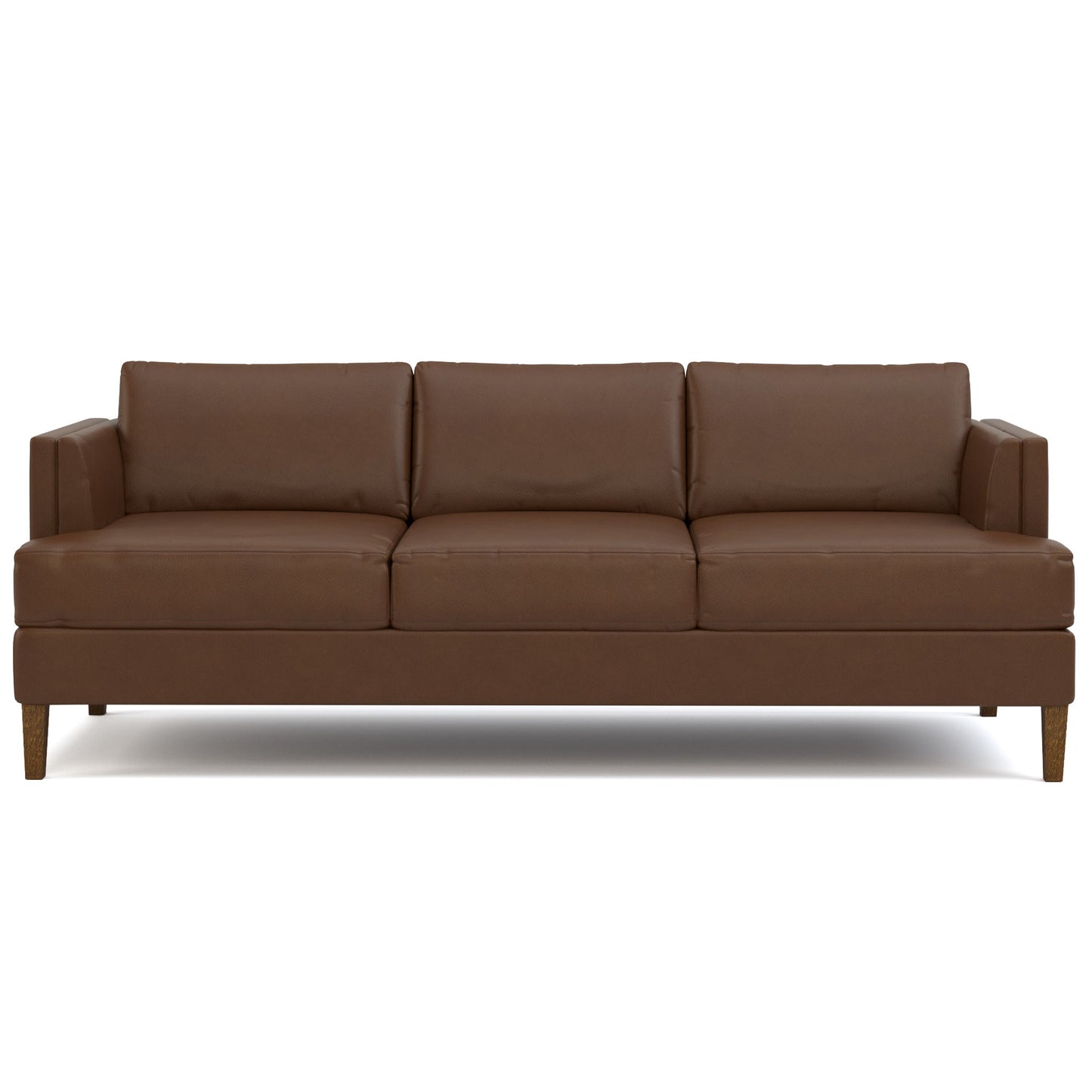 Surrey Hills Three-Seat Tuxedo-Arm Sofa in 507-Bay Brown