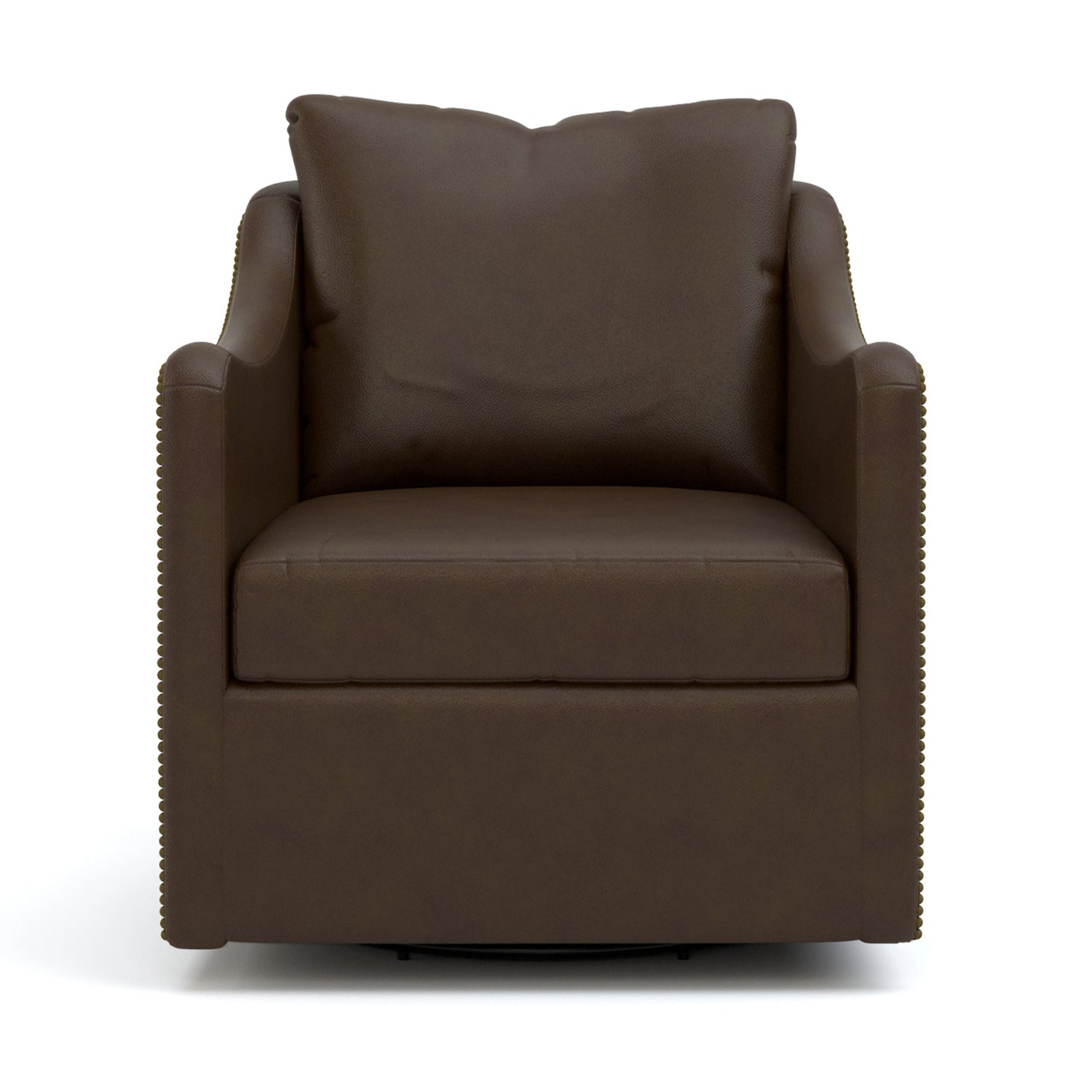 Maidstone Swivel Chair in Weston Truffle leather