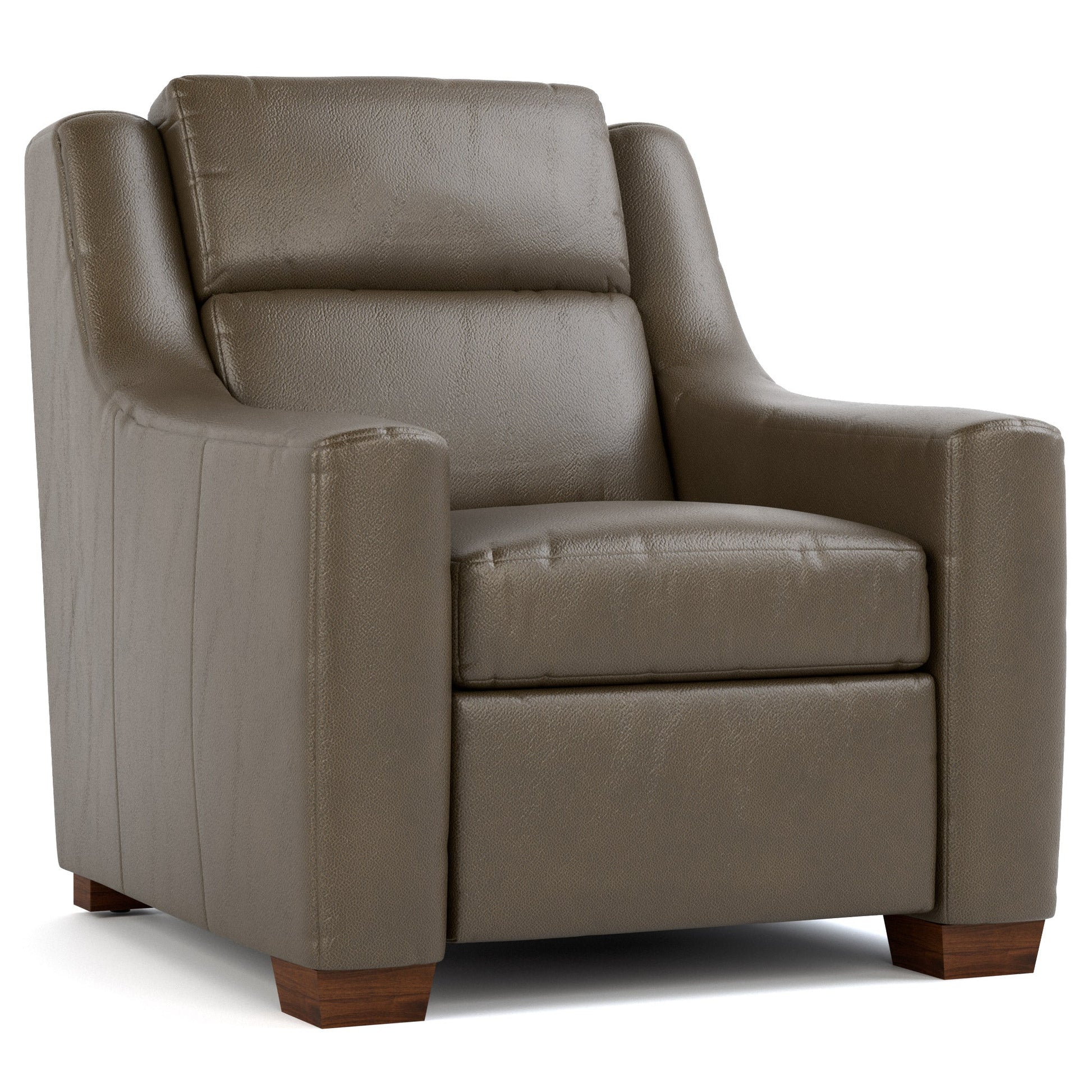 Hawley Power Wall Recliner Futuro Gray Leather Dark Maple Finish