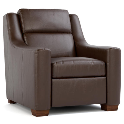 Hawley Power Wall Recliner Futuro Oak Leather Dark Maple Finish