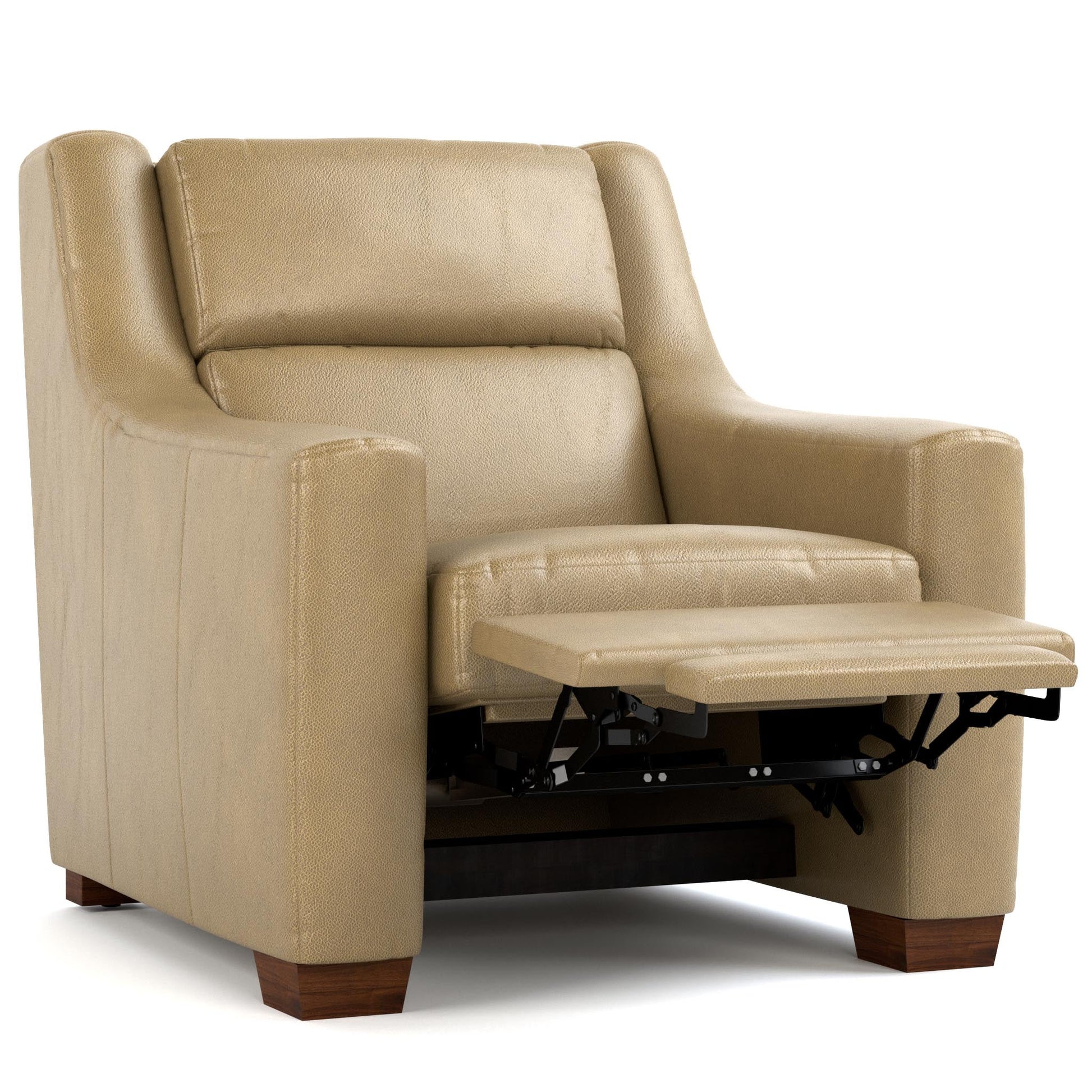 Hawley Power Wall Recliner Futuro Taupe Leather Dark Maple Finish