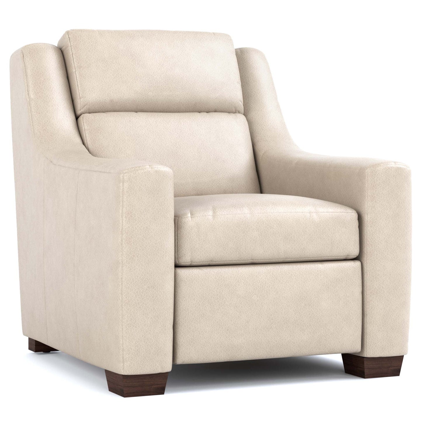 Hawley Power Wall Recliner Sorrento Moonshine Leather Dark Maple Finish