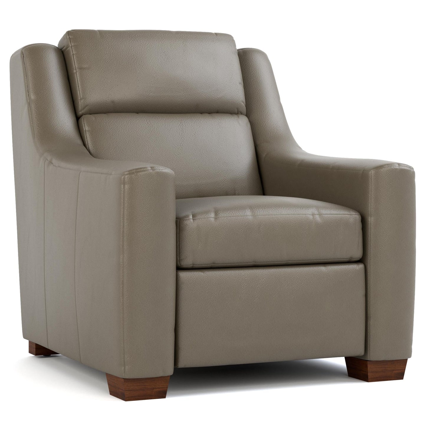 Hawley Power Wall Recliner Sorrento Smoke Leather Dark Maple Finish