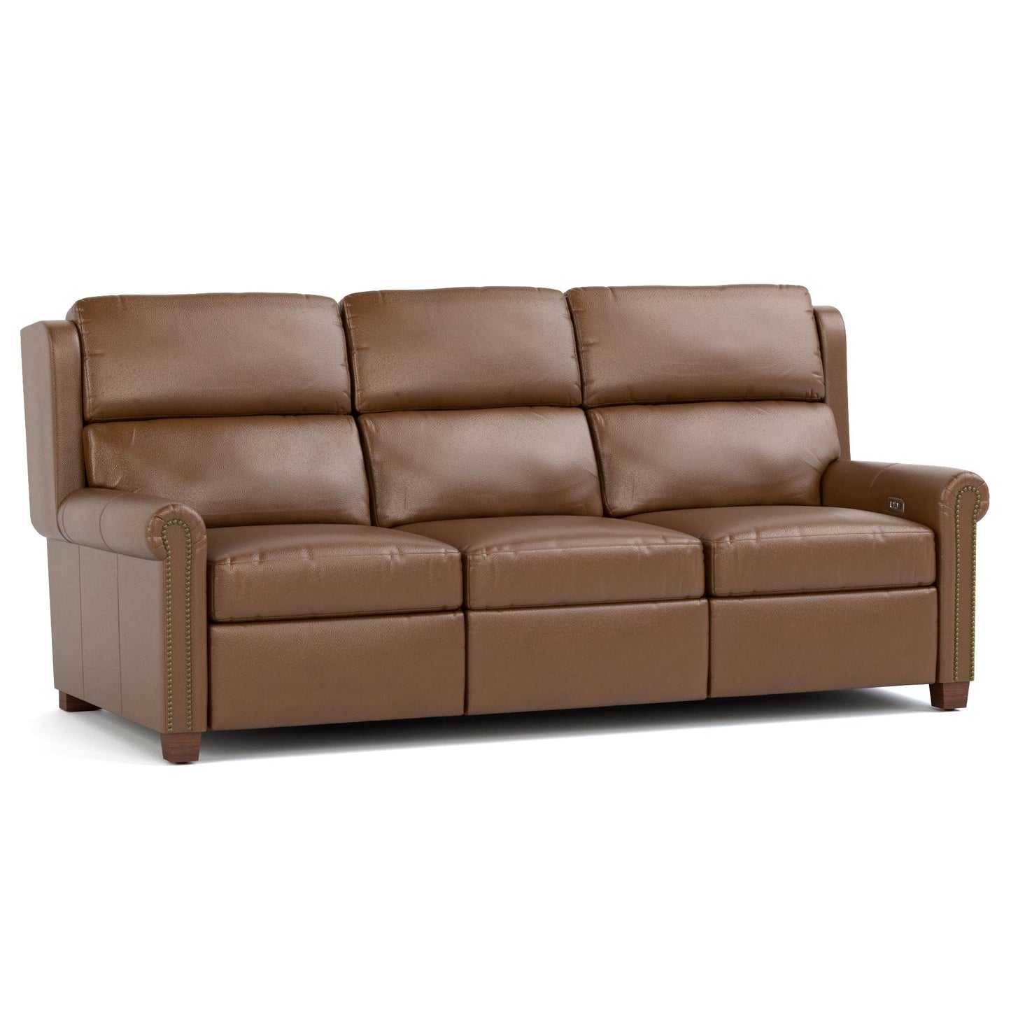 Woodlands Small Roll Arm Motion Loveseat with Nails