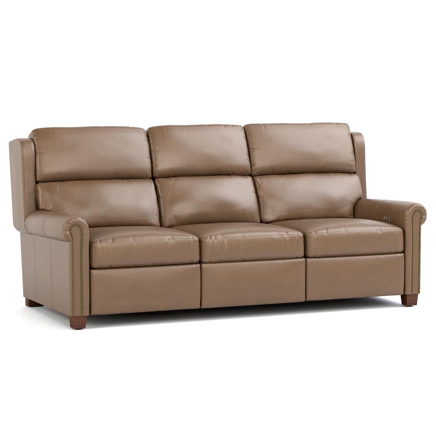 Woodlands Small Roll Arm Motion Loveseat with Nails