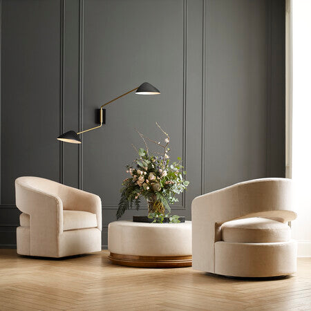 Winona Round Ottoman - Stickley Furniture | Mattress