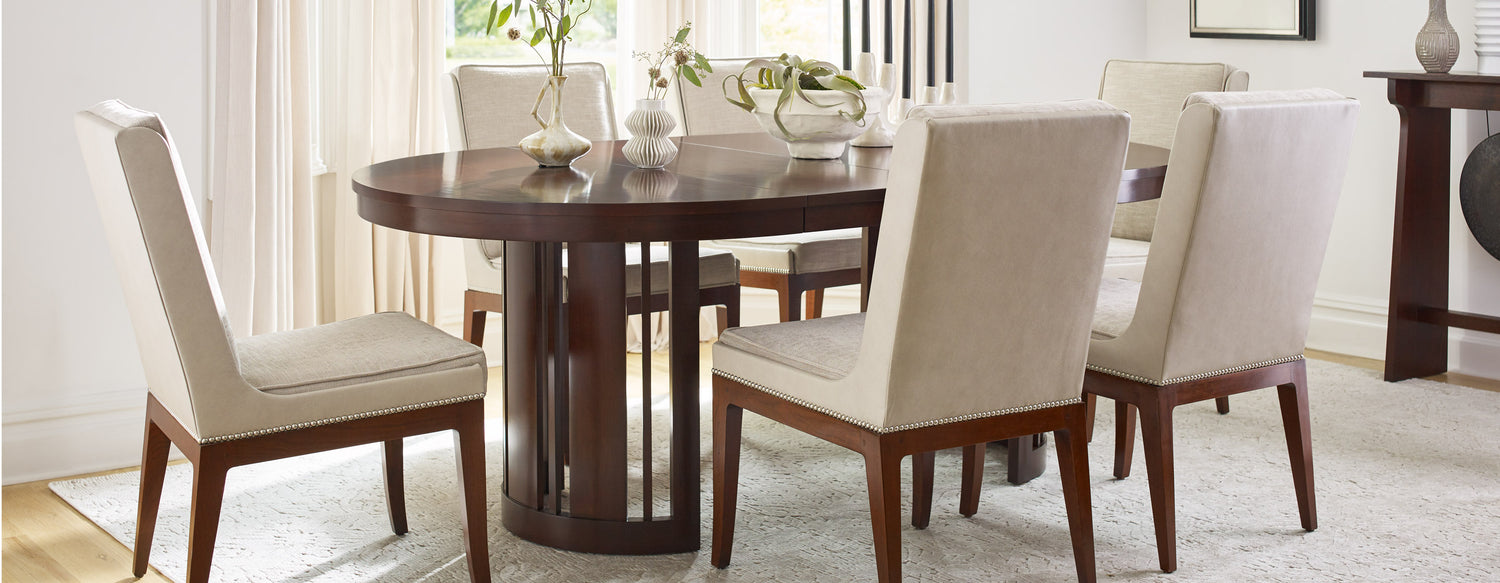 Stickley Furniture Park Slope collection dining room table and chairs