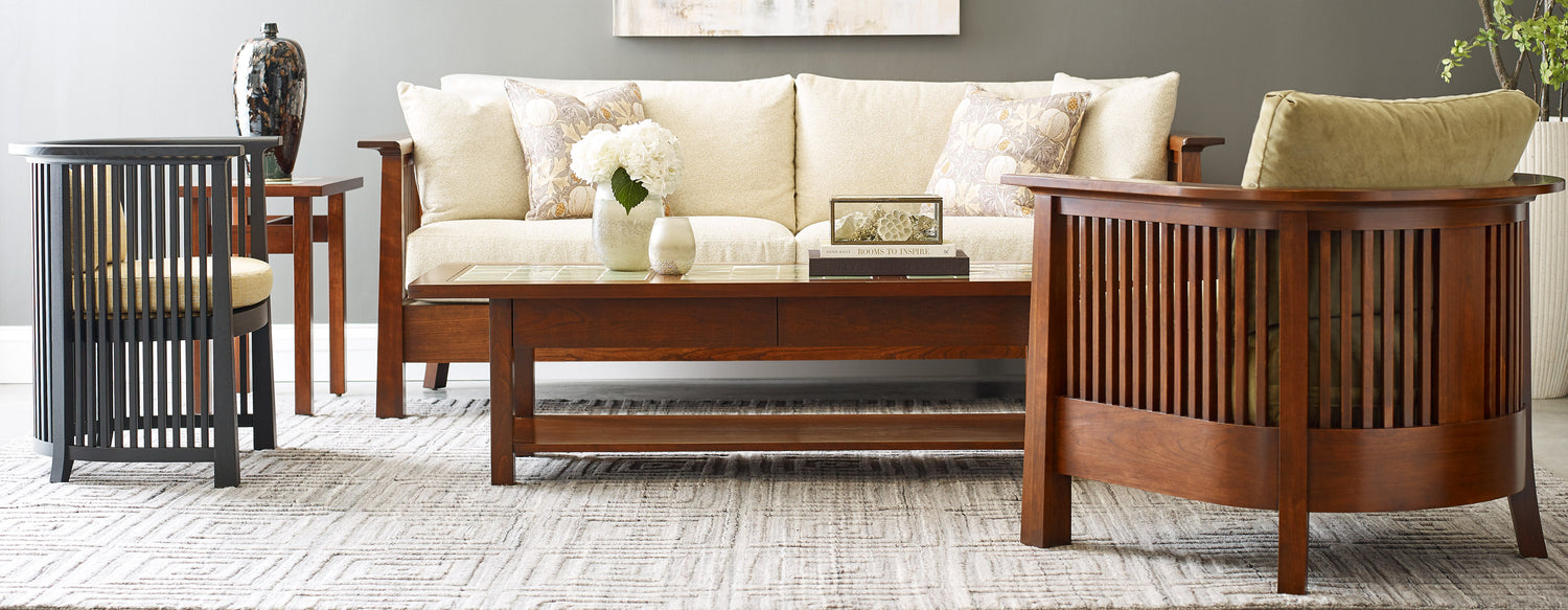 Stickley Furniture Park Slope collection sofa and chairs