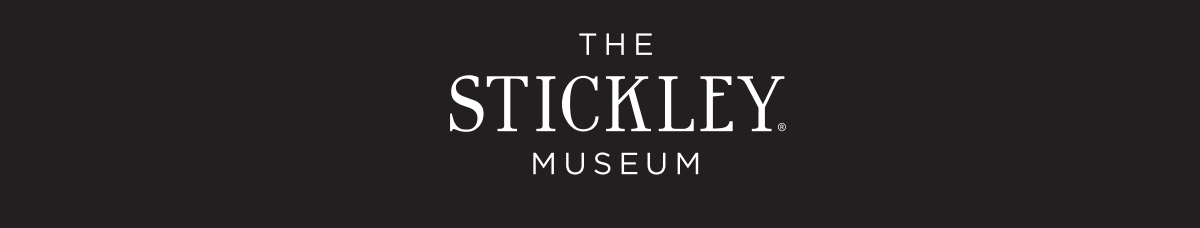Black banner with white text that reads "The Stickley Museum"