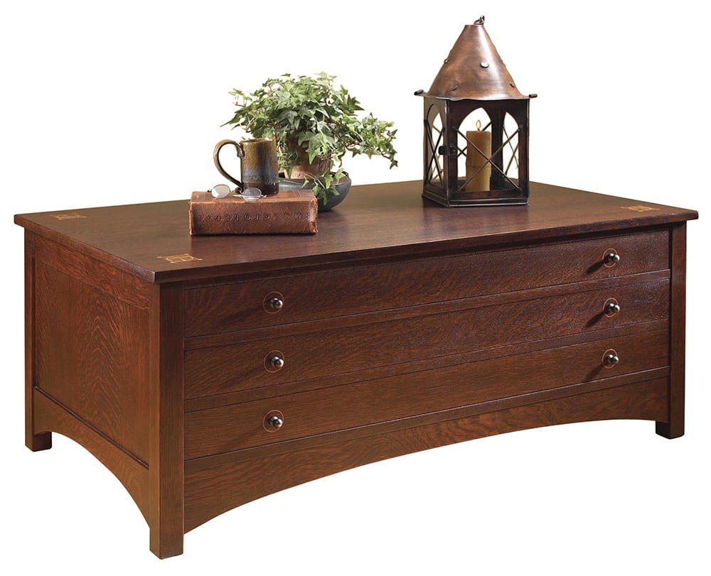 Harvey Ellis Rectangular Storage Cocktail Table - Stickley Furniture | Mattress