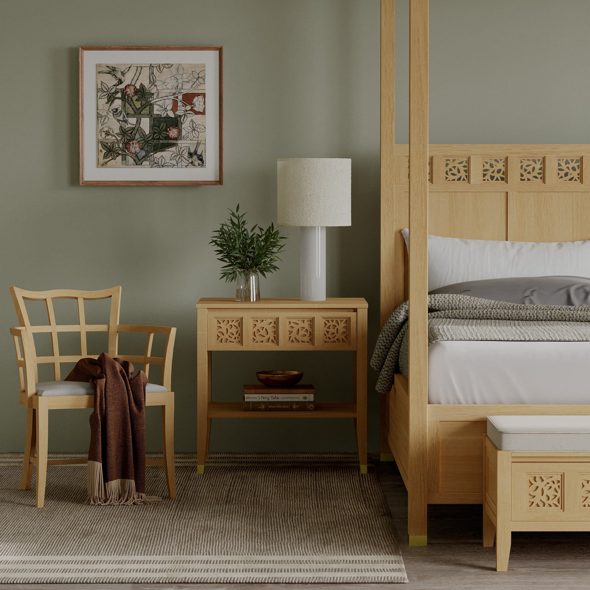 Surrey Hills Open Nightstand, Wood Top – Stickley