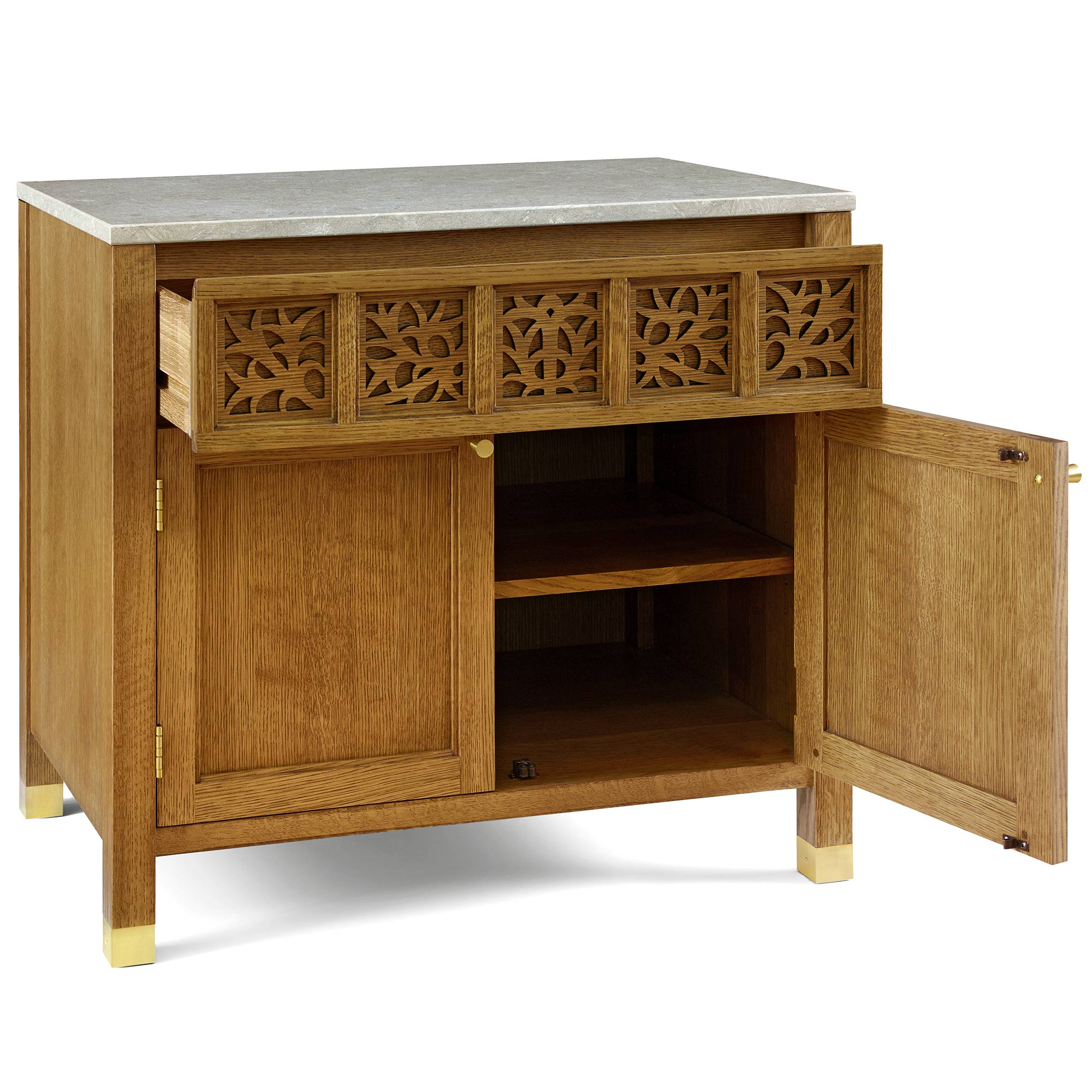 STOCK II SIDE BOARD 幅180cm Surrey Hills Two-Door Nightstand, Stone Top – Stickley