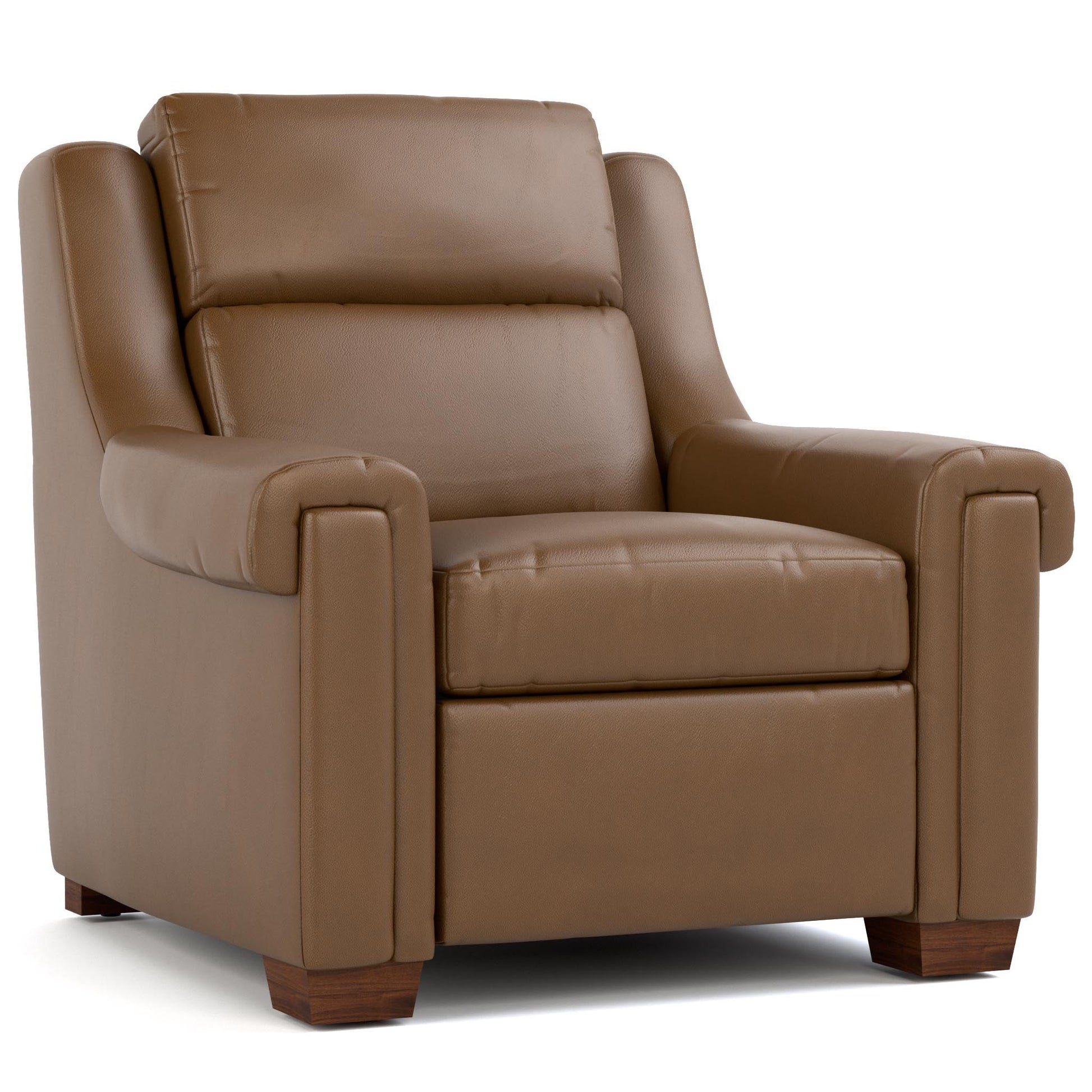 Chester Power Wall Recliner Sorrento Walnut Leather Dark Maple Finish