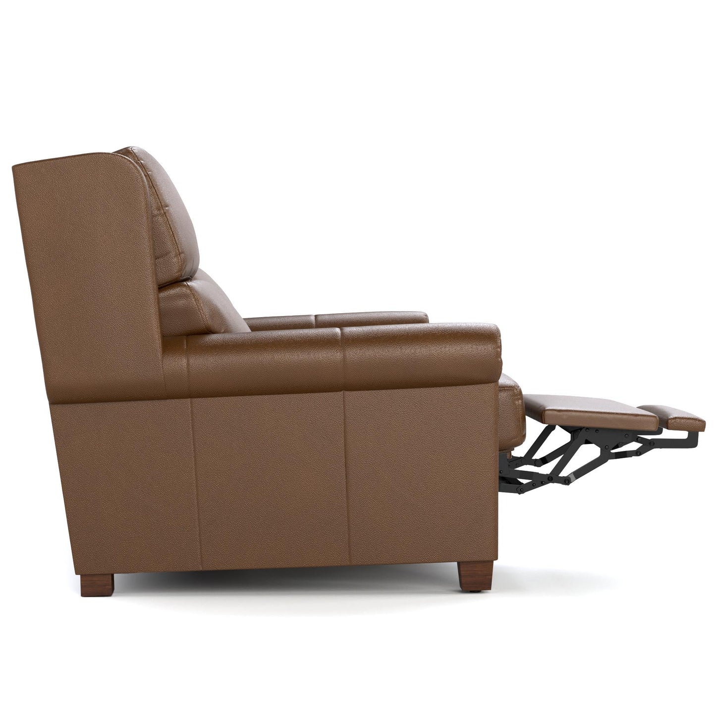 Woodlands Small Roll Arm Motion Sofa Selvano Bark - Side Reclined