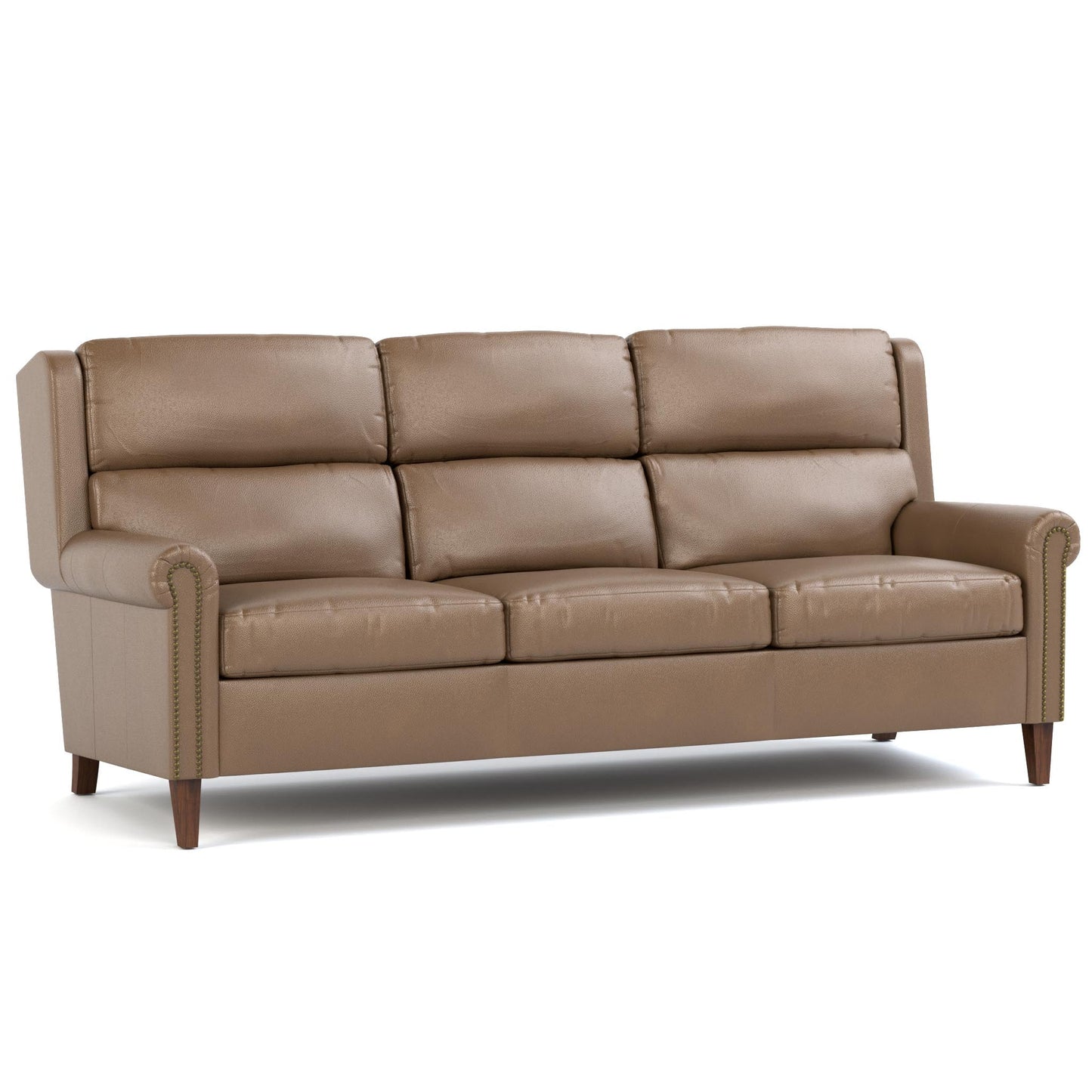 Woodlands Small Roll Arm Sofa with Nails Selvalo Granite Program