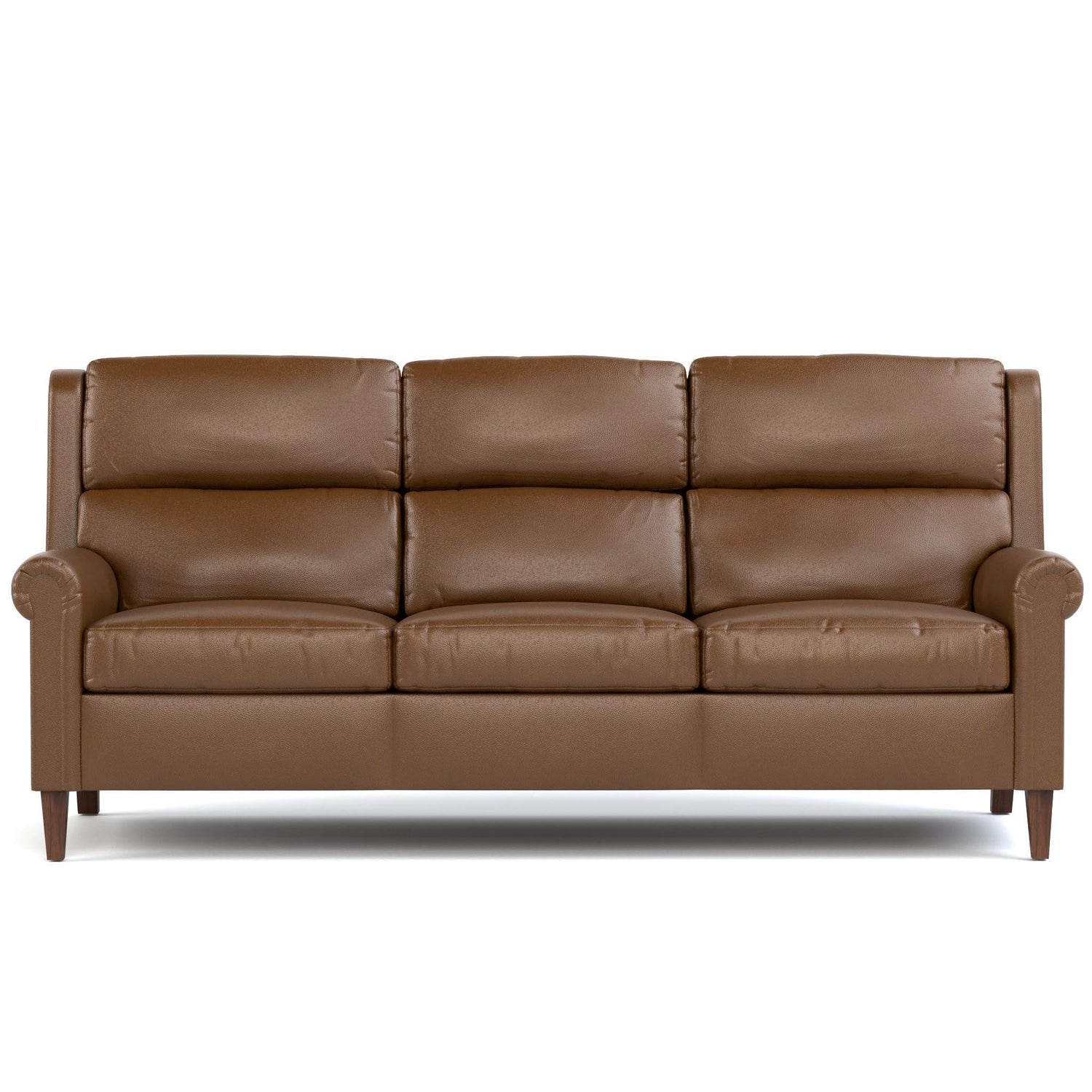 Woodlands Small Roll Arm Sofa Selvano Bark - Front