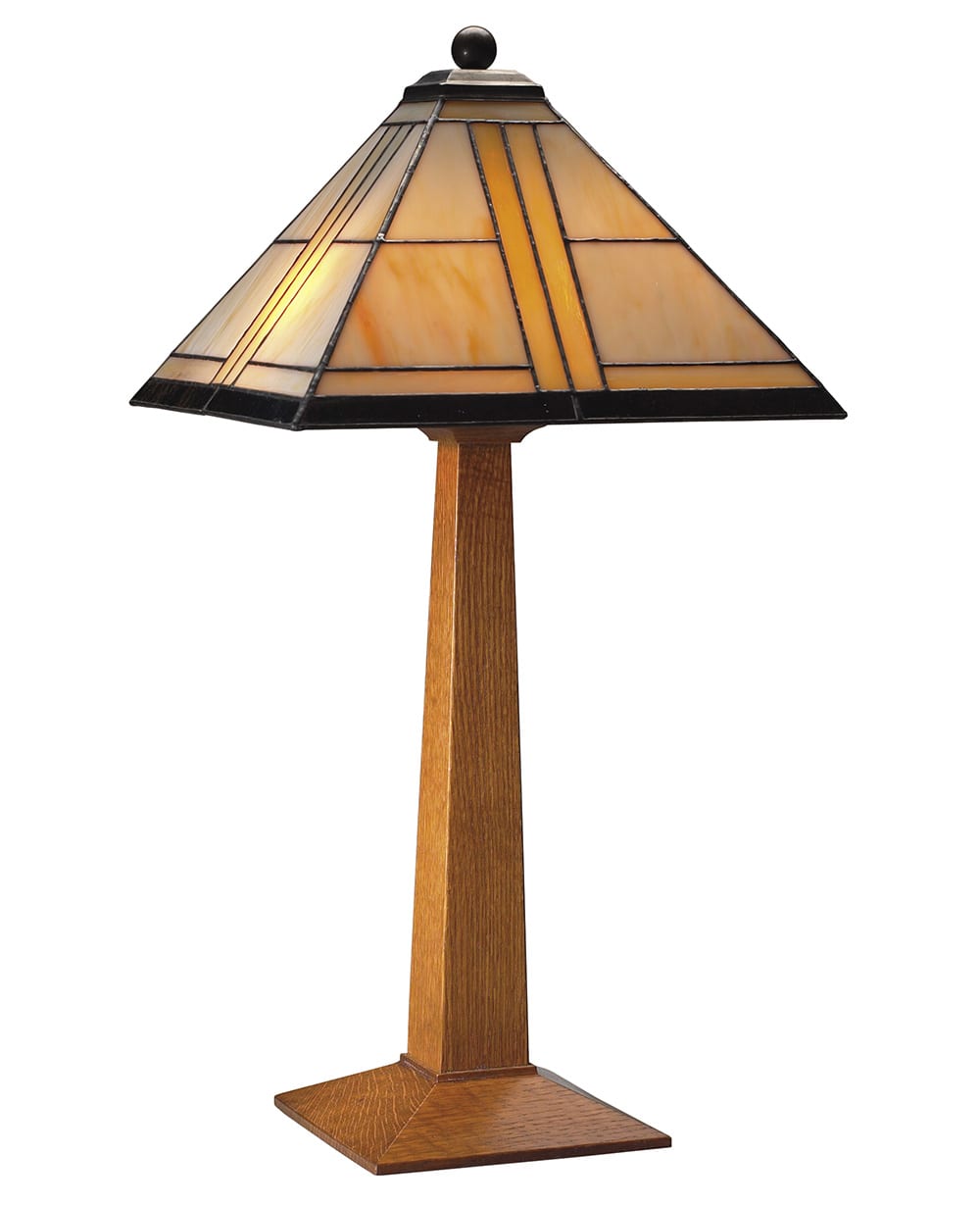 Table Lamp with Art Glass Shade - Stickley Brand