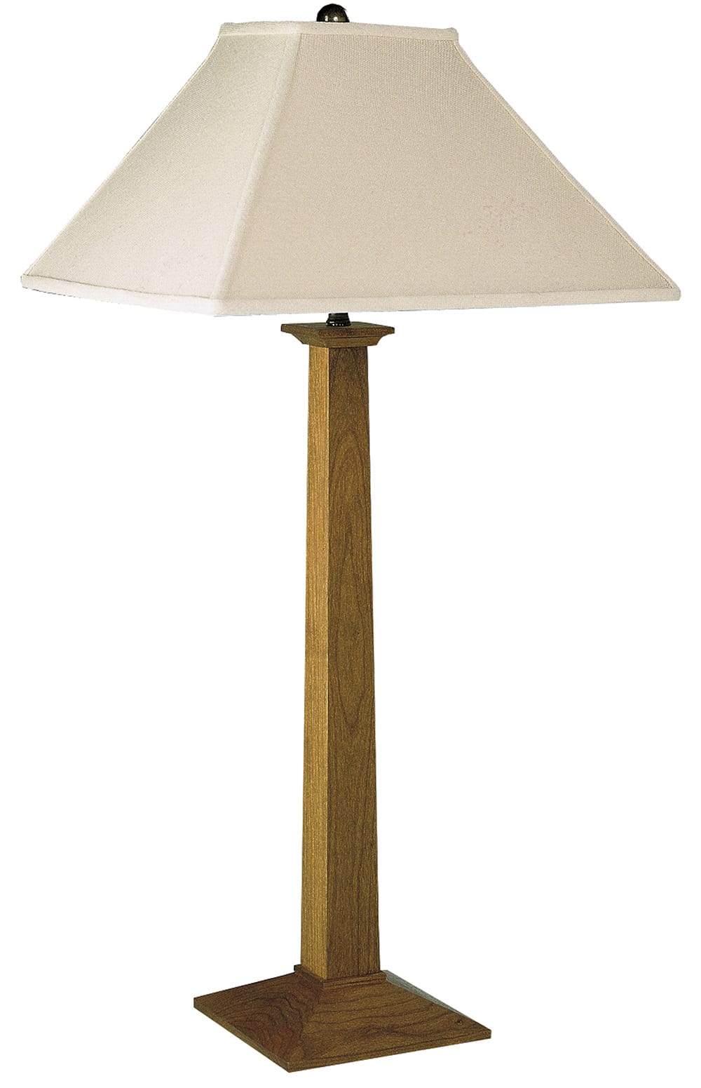 Square Base Table Lamp with Linen Shade - Stickley Brand