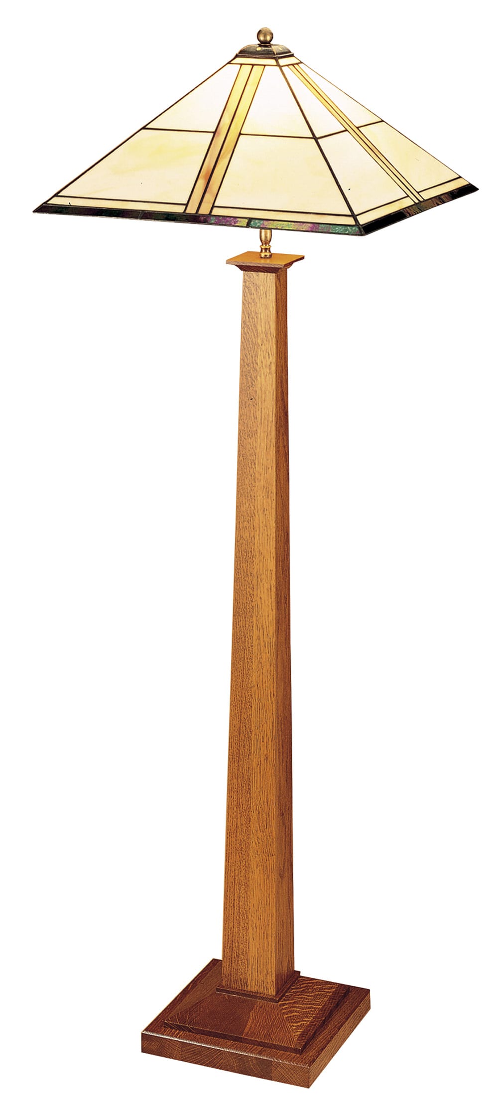 Square Base Floor Lamp with Art Glass Shade - Stickley Furniture | Mattress