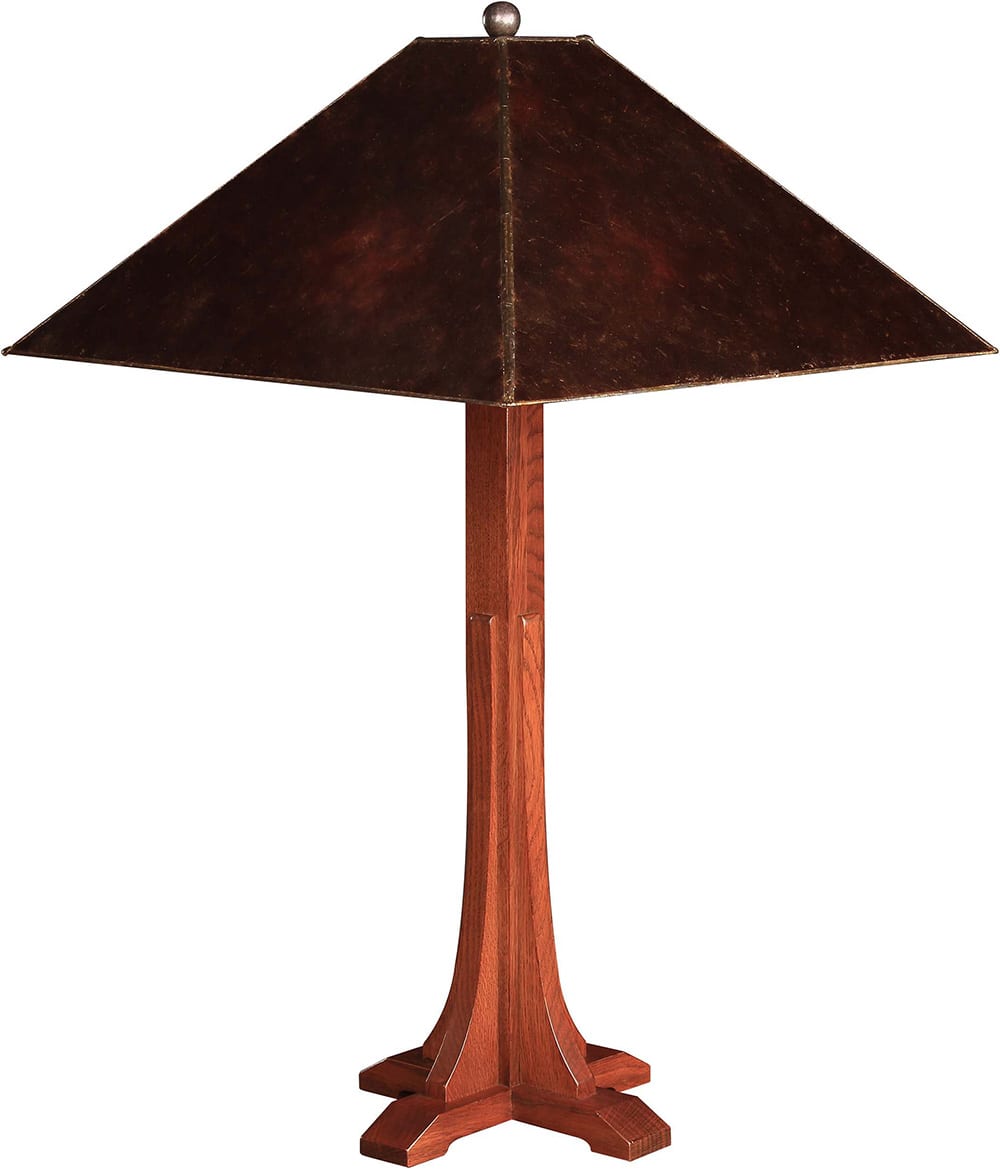 Cross Base Table Lamp with Mica Shade - Stickley Brand