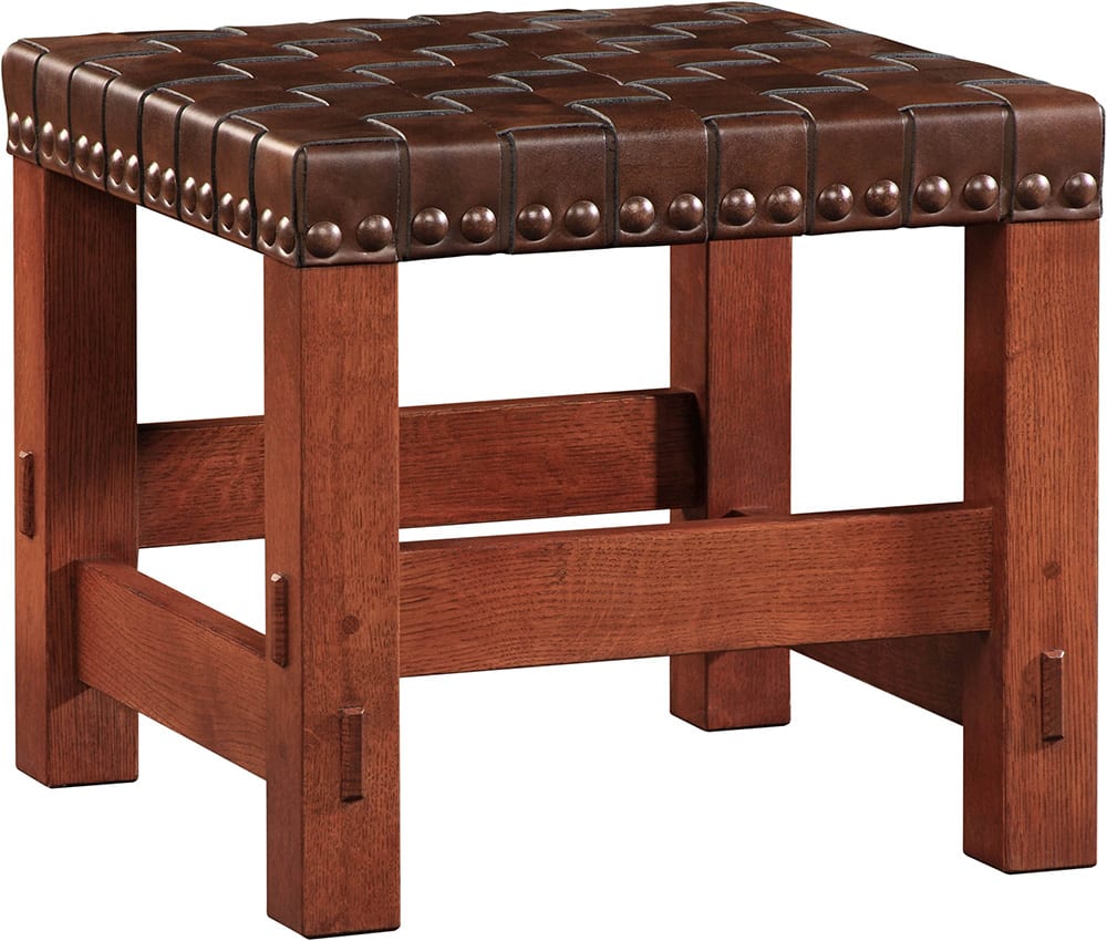 Woven Leather Stool - Stickley Brand