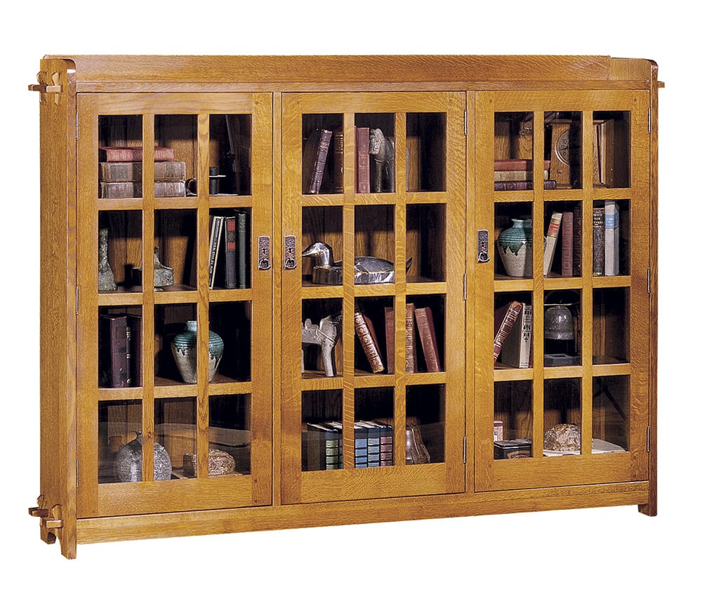 Triple Bookcase with Glass Doors - Stickley Brand